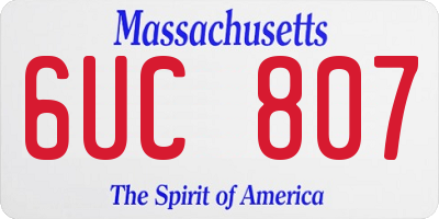 MA license plate 6UC807
