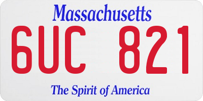 MA license plate 6UC821