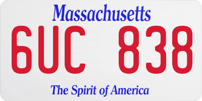 MA license plate 6UC838