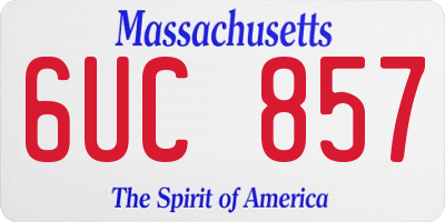 MA license plate 6UC857