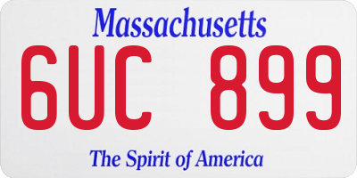 MA license plate 6UC899