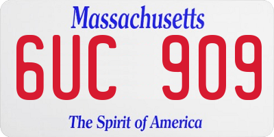 MA license plate 6UC909