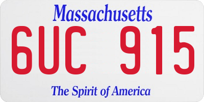 MA license plate 6UC915
