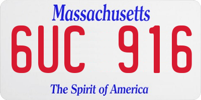 MA license plate 6UC916