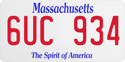 MA license plate 6UC934