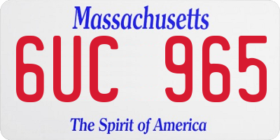 MA license plate 6UC965