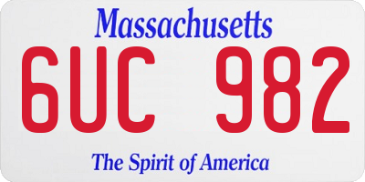 MA license plate 6UC982