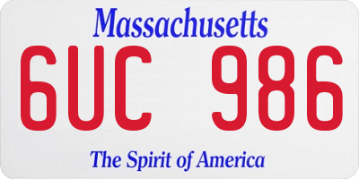 MA license plate 6UC986