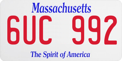 MA license plate 6UC992