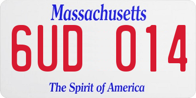 MA license plate 6UD014