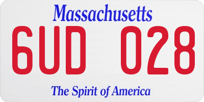 MA license plate 6UD028