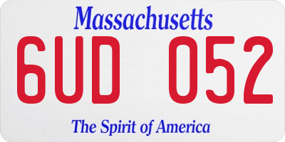 MA license plate 6UD052