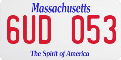 MA license plate 6UD053