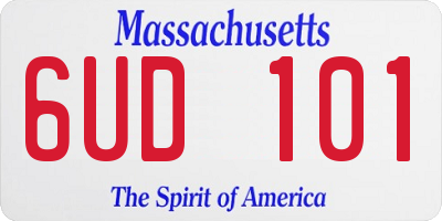 MA license plate 6UD101