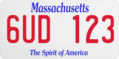 MA license plate 6UD123