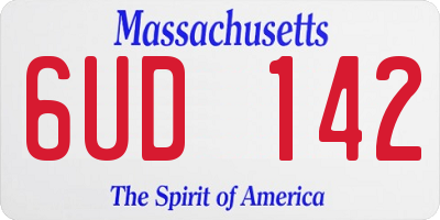 MA license plate 6UD142