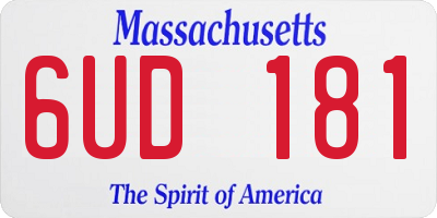 MA license plate 6UD181