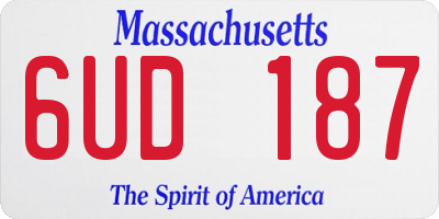 MA license plate 6UD187