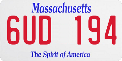 MA license plate 6UD194