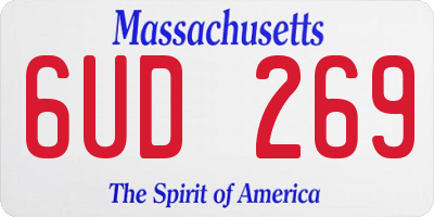 MA license plate 6UD269
