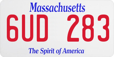 MA license plate 6UD283
