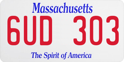 MA license plate 6UD303
