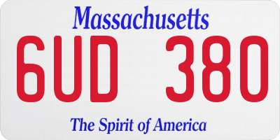 MA license plate 6UD380