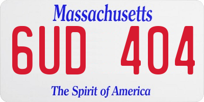 MA license plate 6UD404