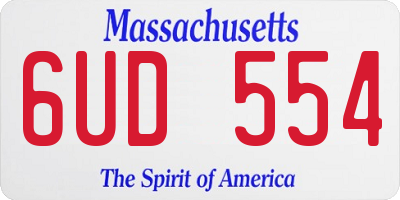 MA license plate 6UD554