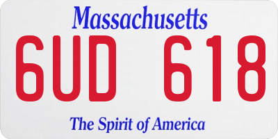 MA license plate 6UD618