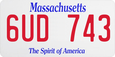 MA license plate 6UD743