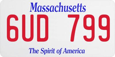MA license plate 6UD799