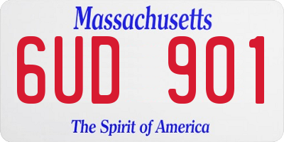 MA license plate 6UD901