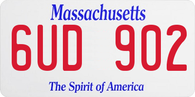 MA license plate 6UD902