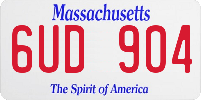 MA license plate 6UD904