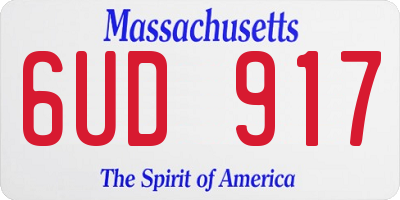 MA license plate 6UD917
