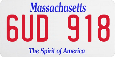 MA license plate 6UD918