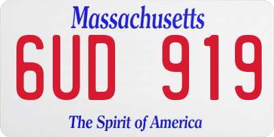 MA license plate 6UD919
