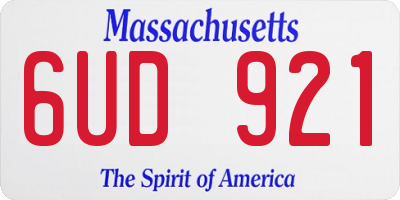 MA license plate 6UD921