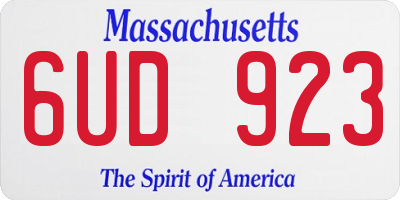 MA license plate 6UD923