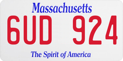 MA license plate 6UD924