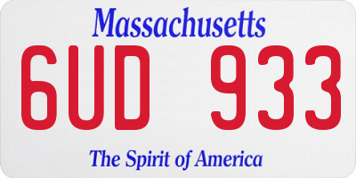 MA license plate 6UD933