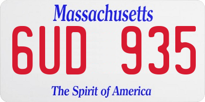 MA license plate 6UD935