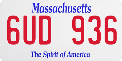 MA license plate 6UD936