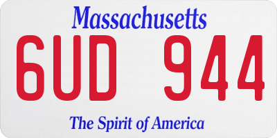MA license plate 6UD944