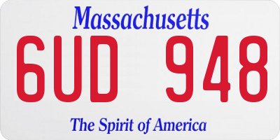 MA license plate 6UD948