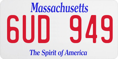 MA license plate 6UD949