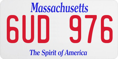 MA license plate 6UD976