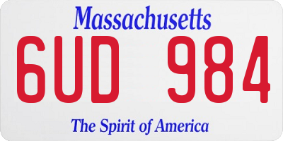 MA license plate 6UD984