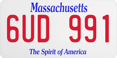 MA license plate 6UD991